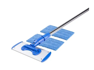 Blue mop with extra cleaning pads