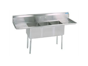 Metal sink with backsplash