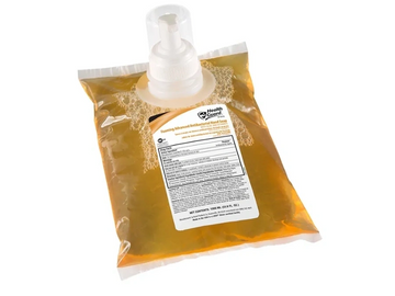 Liquid soap in plastic pouch