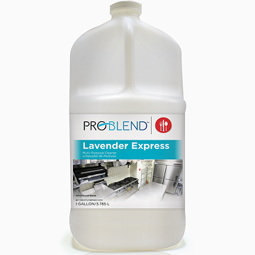 A gallon jug of PROBLEND Lavender Express cleaner.