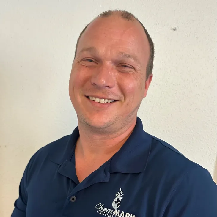 Cheerful man with short hair